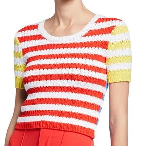 Alice + Olivia Knit Cropped Colorful Top